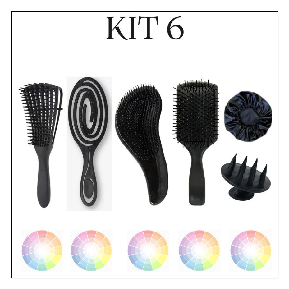 Kit Completo de Escovas + Touca de Cetim | Império dos Cachos